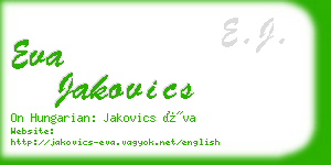 eva jakovics business card